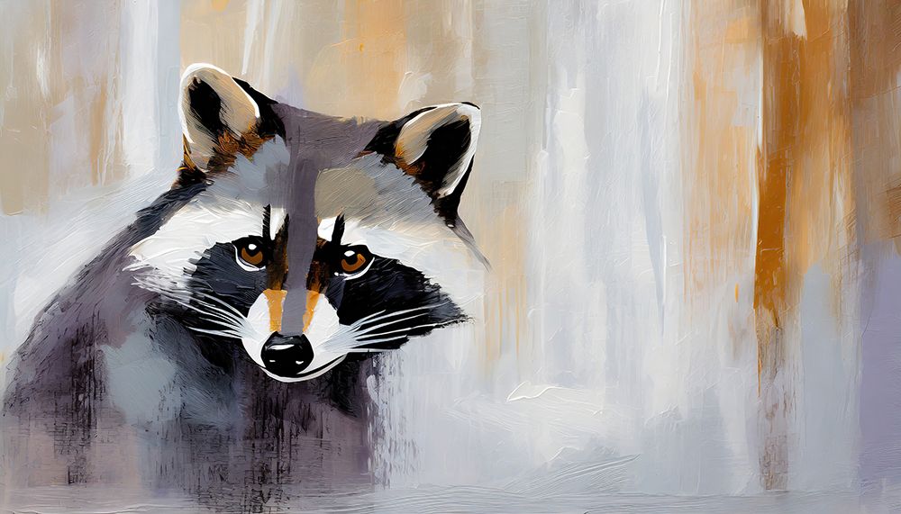 Raccoon Stare art print by Ronald Bolokofsky for $57.95 CAD