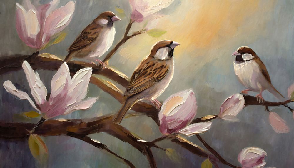 Sparrows Serene Sanctuary art print by Ronald Bolokofsky for $57.95 CAD
