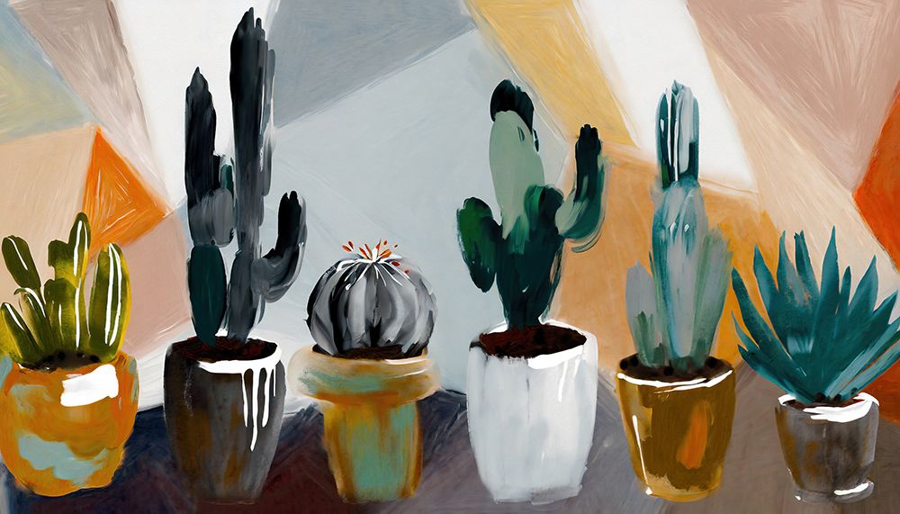 Geometric Greens art print by Ronald Bolokofsky for $57.95 CAD