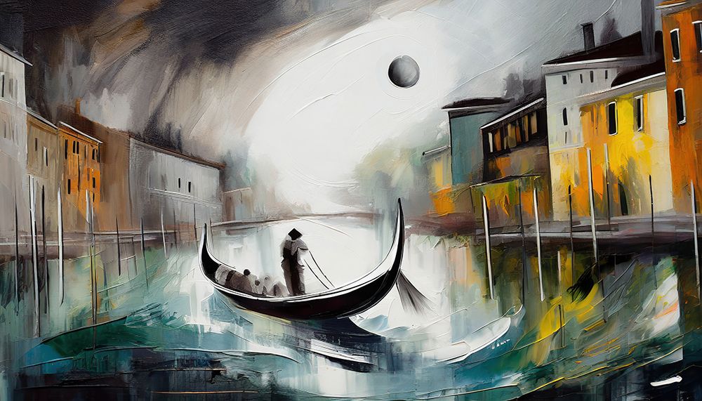 Canal in the Moonlight art print by Ronald Bolokofsky for $57.95 CAD