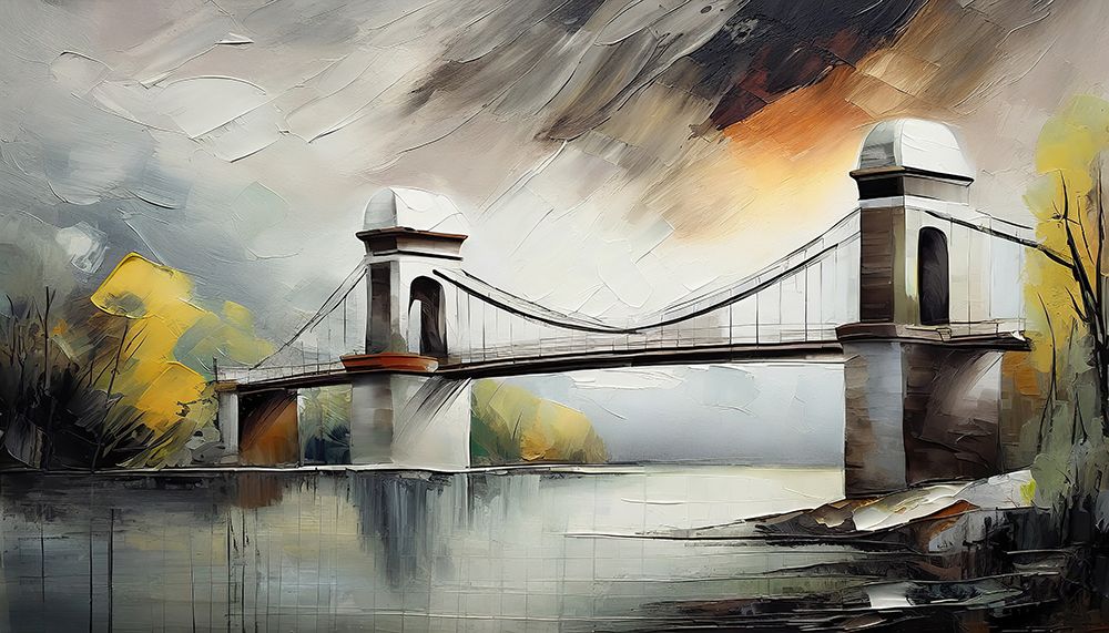 Chain Bridge Sunset I art print by Ronald Bolokofsky for $57.95 CAD