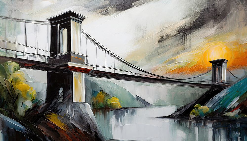 Chain Bridge Sunset II art print by Ronald Bolokofsky for $57.95 CAD
