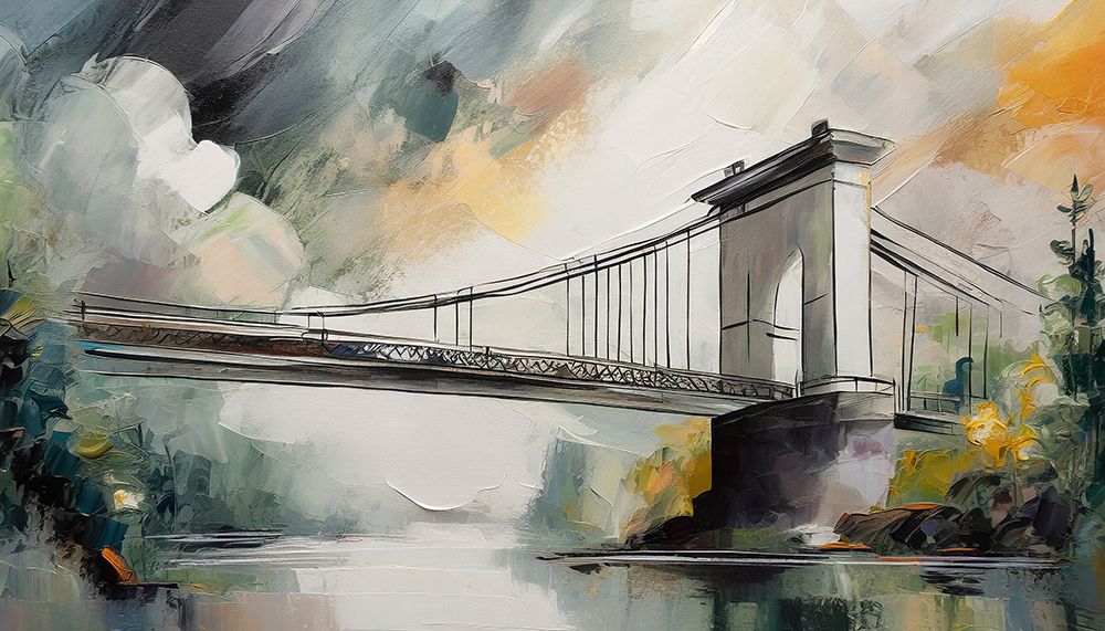 Chain Bridge Sunset III art print by Ronald Bolokofsky for $57.95 CAD