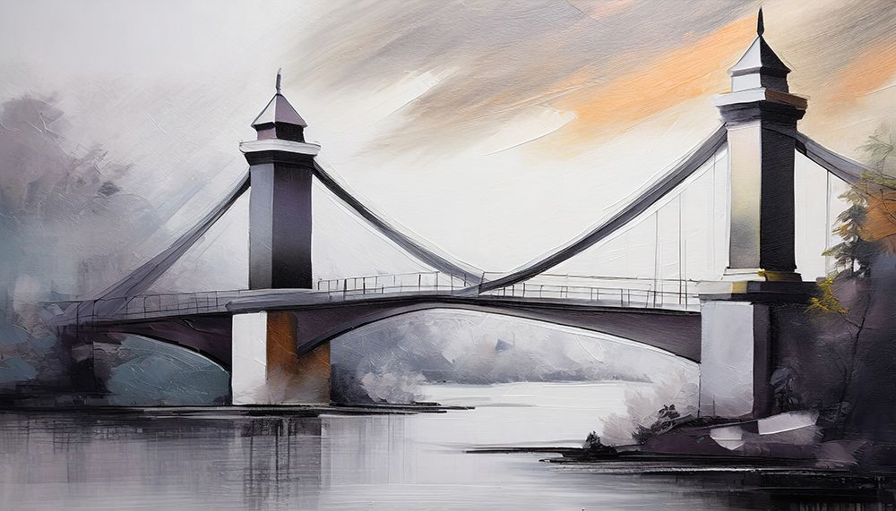Chain Bridge Sunset IV art print by Ronald Bolokofsky for $57.95 CAD