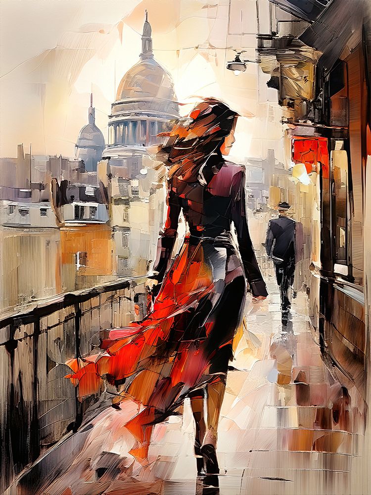 A Lady In Red art print by Ronald Bolokofsky for $57.95 CAD