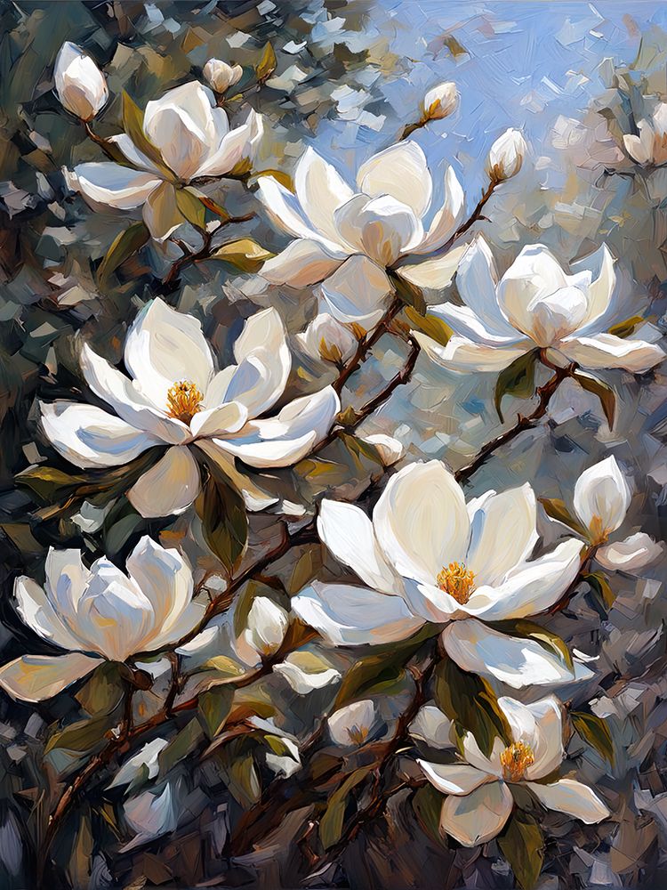 Blossoming Magnolias I art print by Ronald Bolokofsky for $57.95 CAD