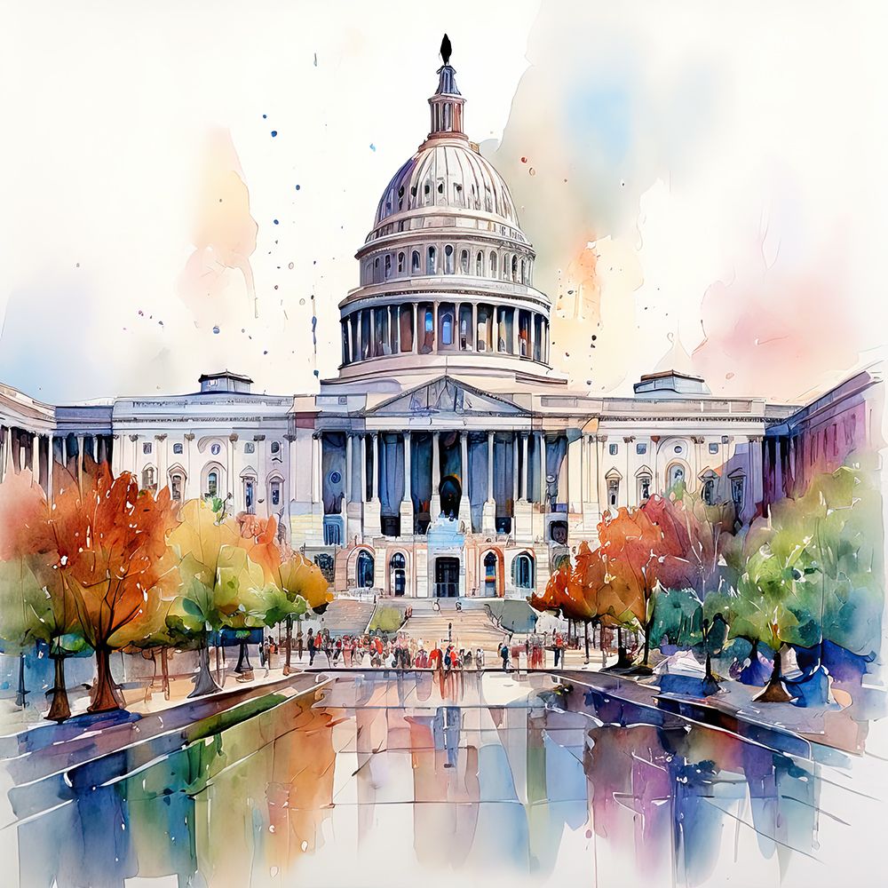 Capitol Building Reflection art print by Ronald Bolokofsky for $57.95 CAD
