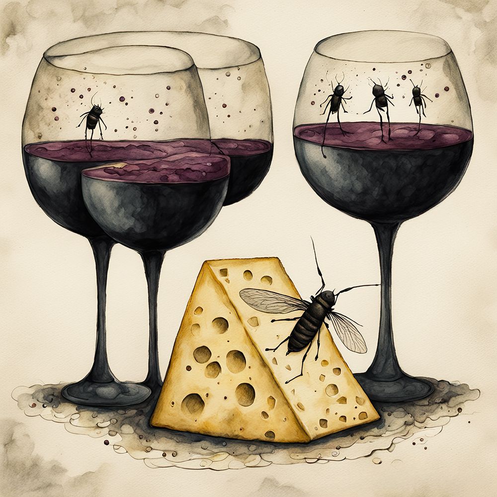 Cheese And Wine art print by Ronald Bolokofsky for $57.95 CAD