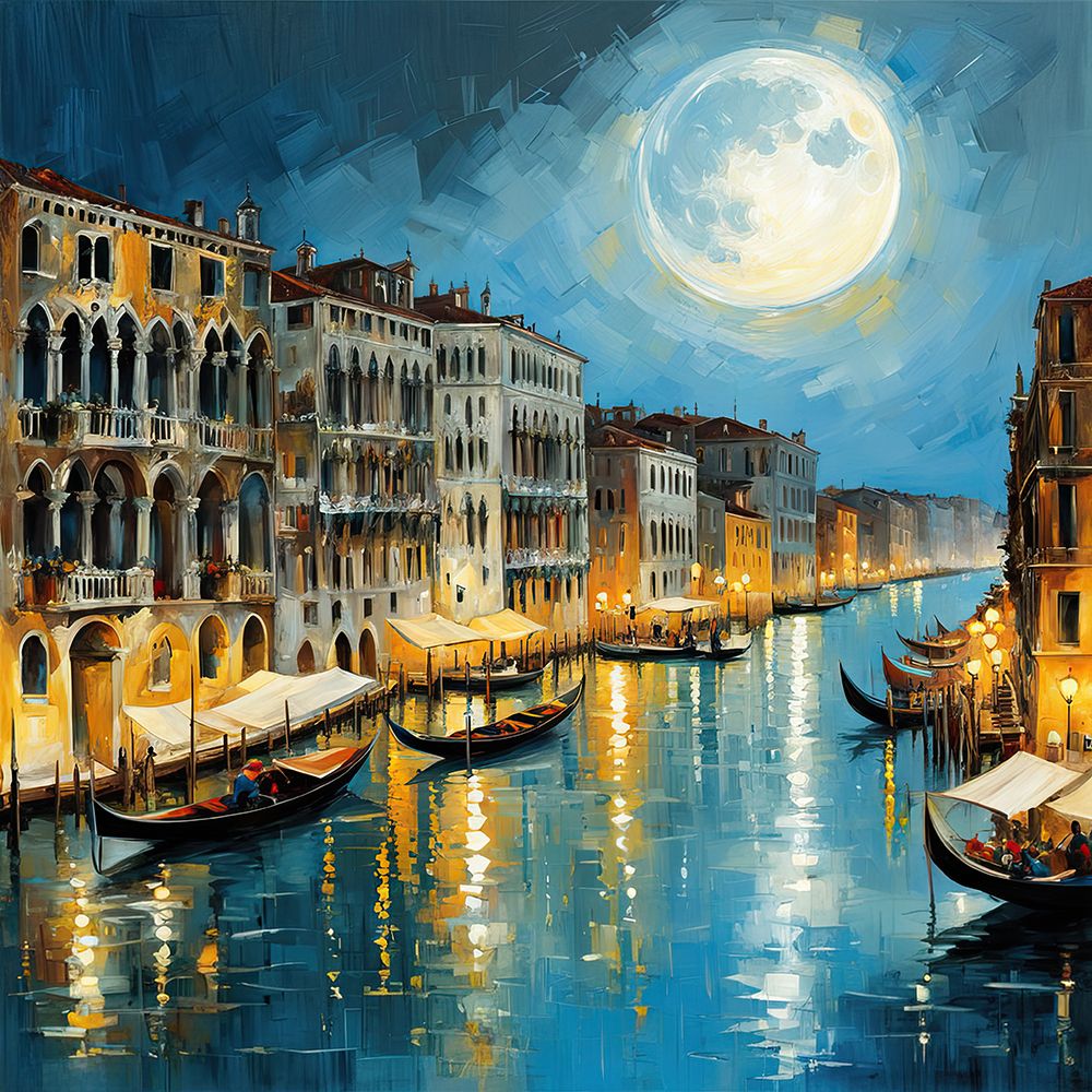 City By Moonlight art print by Ronald Bolokofsky for $57.95 CAD