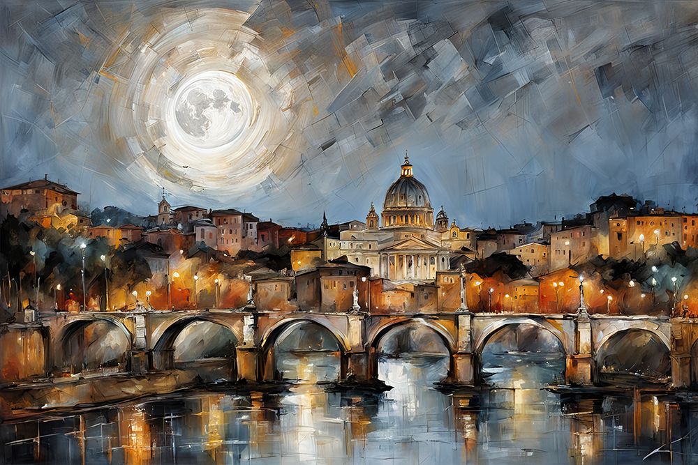 Cityscape At Night art print by Ronald Bolokofsky for $57.95 CAD
