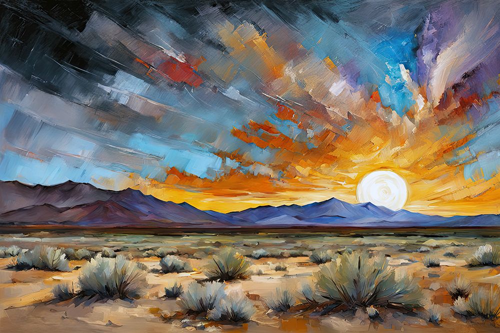 Colorful Desert Skyline art print by Ronald Bolokofsky for $57.95 CAD
