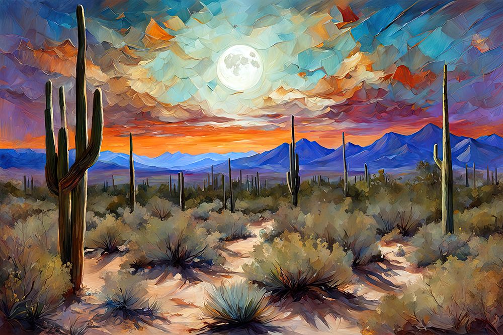 Desert Full Moon art print by Ronald Bolokofsky for $57.95 CAD