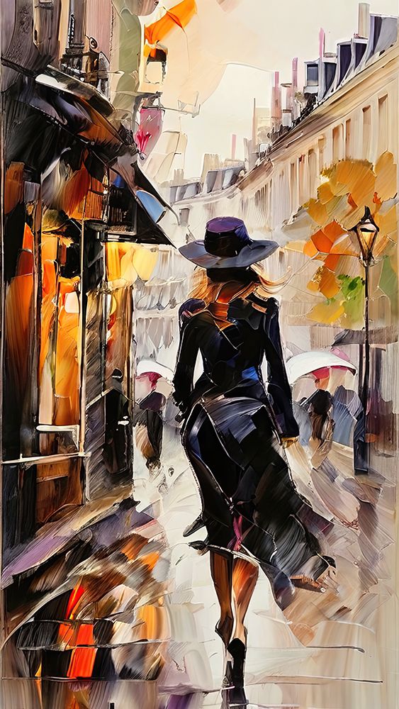 Elegant Woman Walking art print by Ronald Bolokofsky for $57.95 CAD