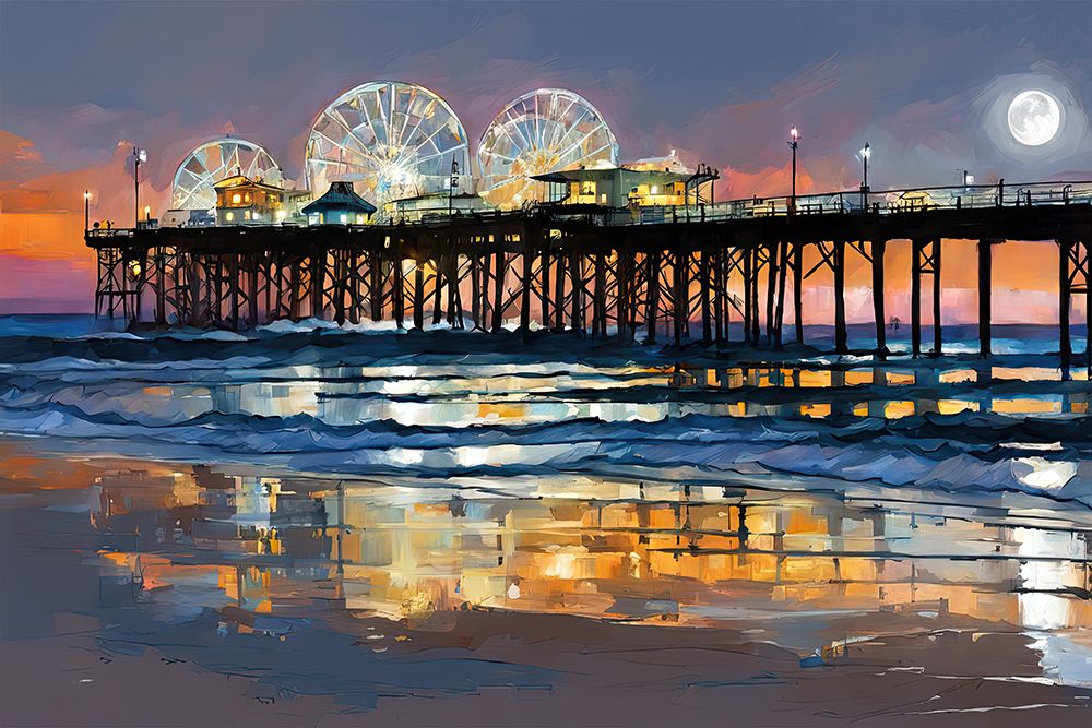 Ferris Wheels On the Pier art print by Ronald Bolokofsky for $57.95 CAD