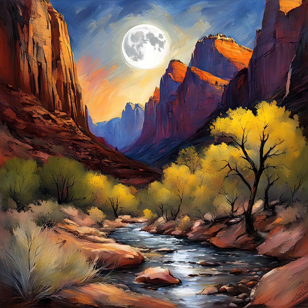 Full Moon In The Desert art print by Ronald Bolokofsky for $57.95 CAD