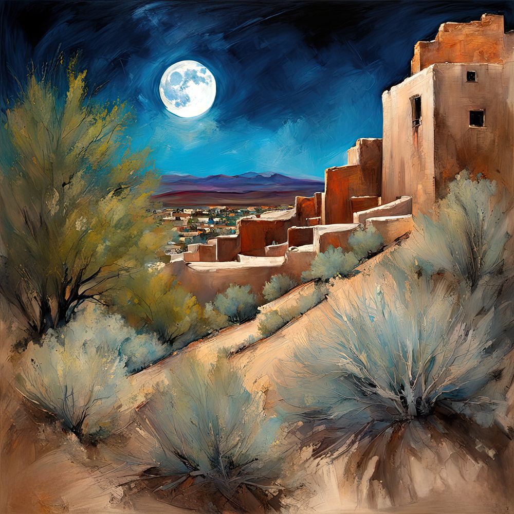 Full Moon Over Ancient Ruins art print by Ronald Bolokofsky for $57.95 CAD