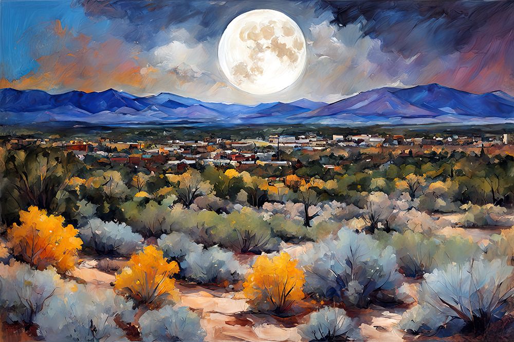 Full Moon Over Desert art print by Ronald Bolokofsky for $57.95 CAD