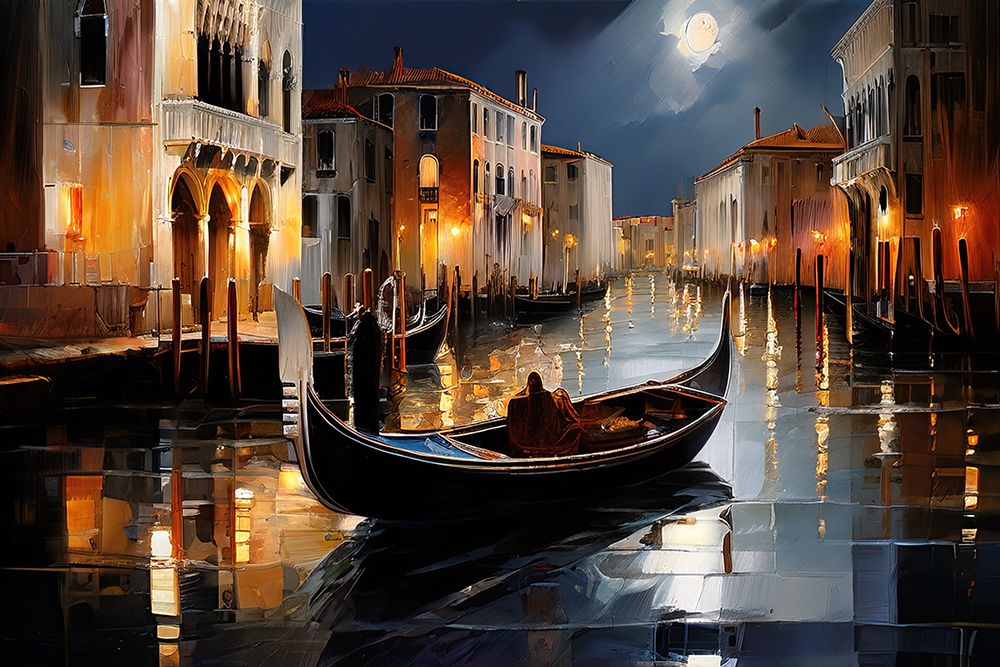Gondola Night art print by Ronald Bolokofsky for $57.95 CAD