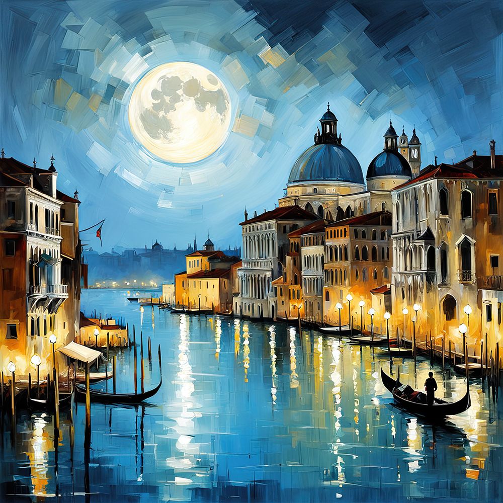 Gondola On Glassy Water art print by Ronald Bolokofsky for $57.95 CAD