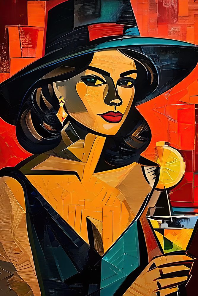 Lady With A Cocktail art print by Ronald Bolokofsky for $57.95 CAD