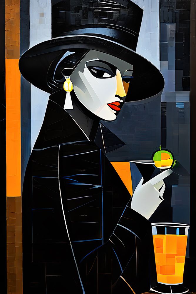 Lady With A Drink art print by Ronald Bolokofsky for $57.95 CAD