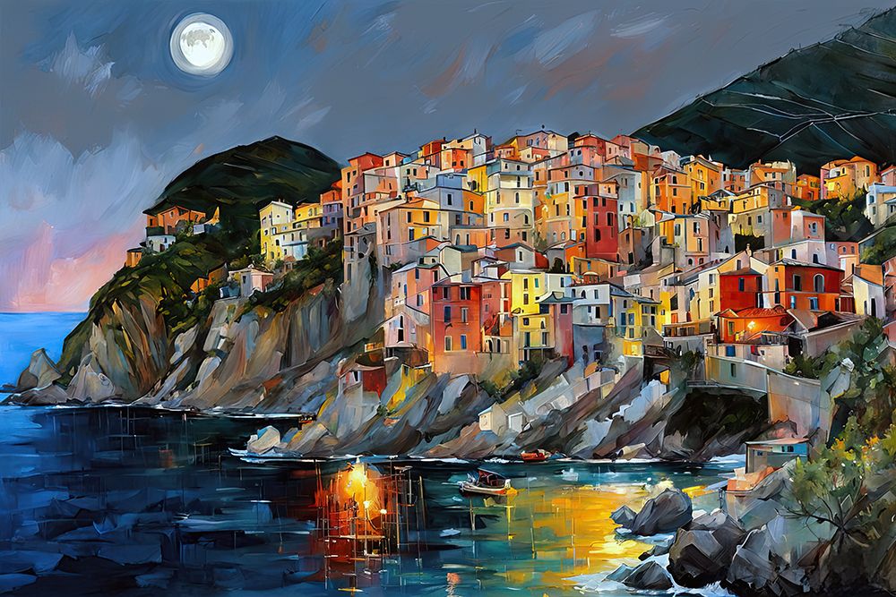 Manarolo Moonshine art print by Ronald Bolokofsky for $57.95 CAD