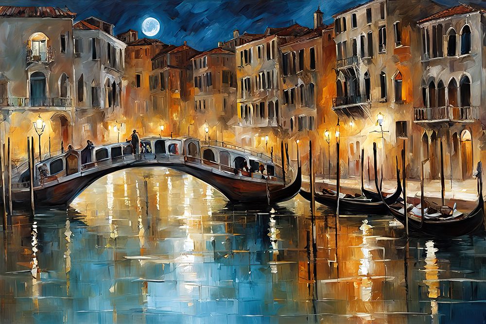 Moonlight Canal art print by Ronald Bolokofsky for $57.95 CAD
