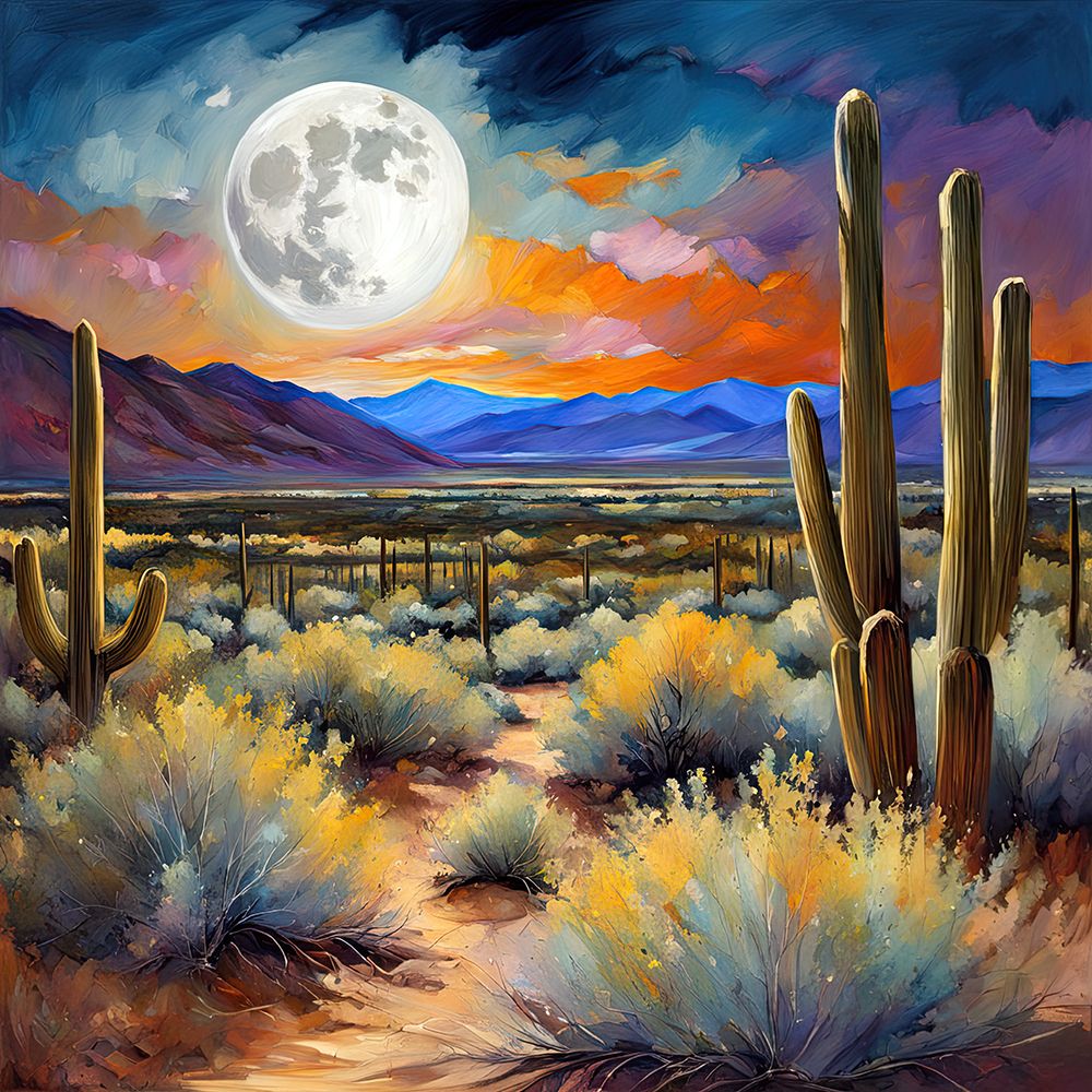 Moonlight In The Desert art print by Ronald Bolokofsky for $57.95 CAD