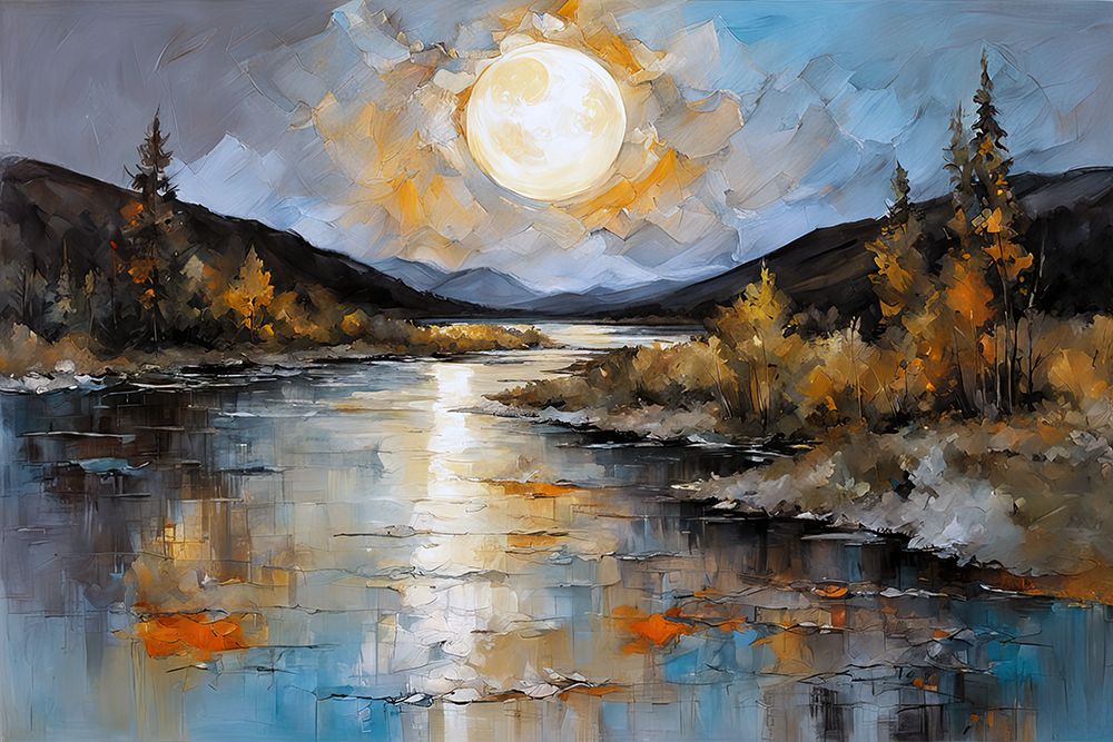 Moonlight On The River art print by Ronald Bolokofsky for $57.95 CAD