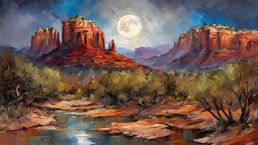 Moonlight Over Sedona I art print by Ronald Bolokofsky for $57.95 CAD
