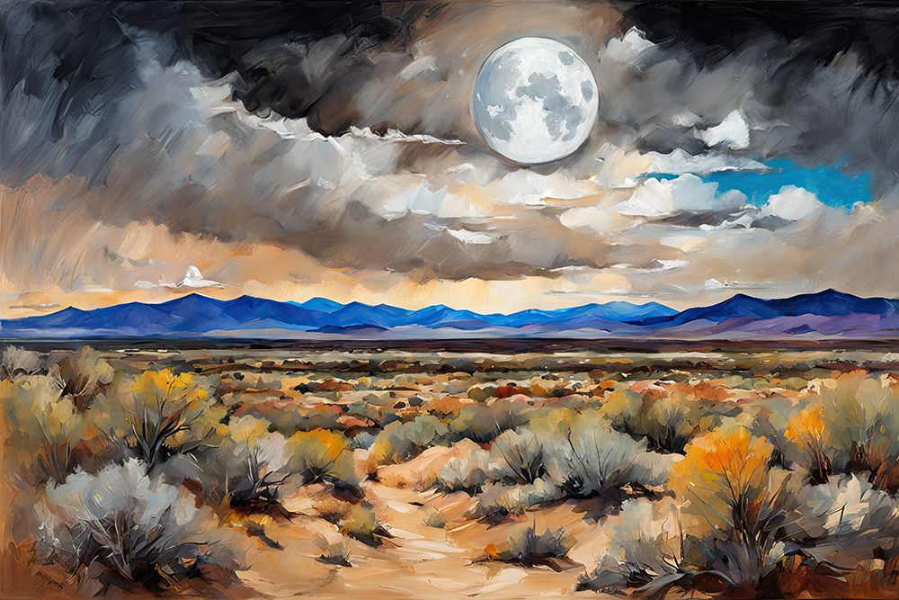 Moonlight Over The Desert art print by Ronald Bolokofsky for $57.95 CAD