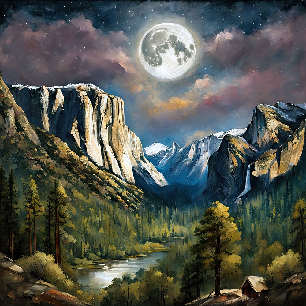 Moonlight Over Yosemite I art print by Ronald Bolokofsky for $57.95 CAD