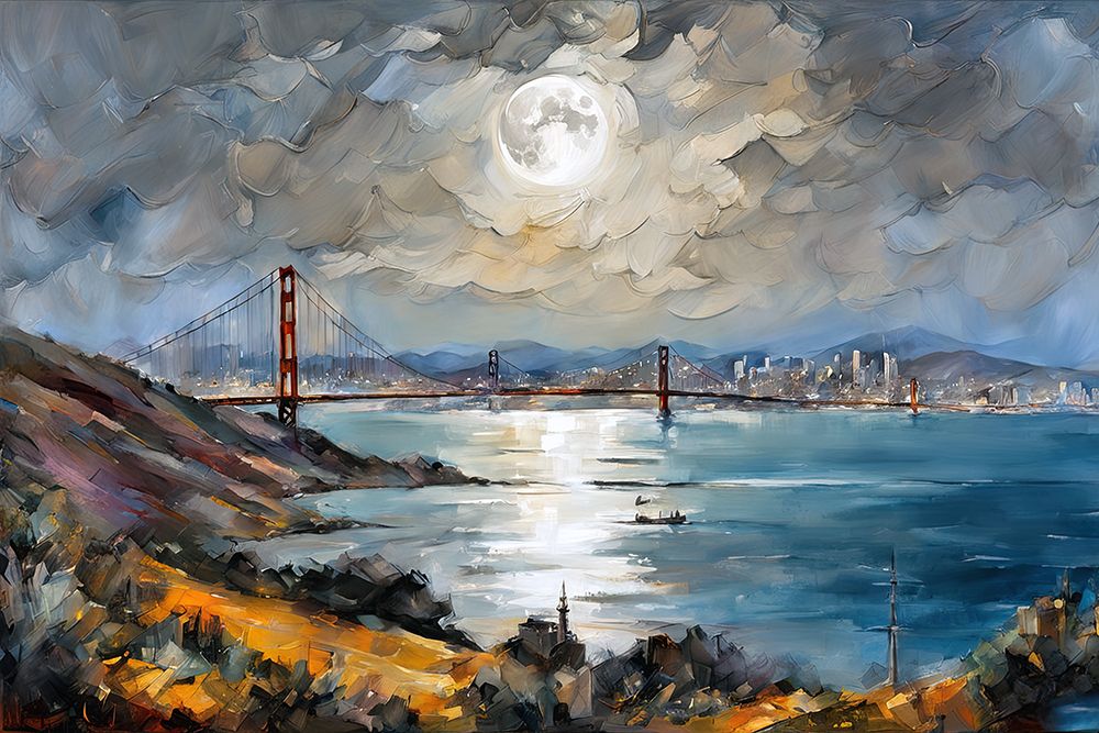 Moonlit Bridge art print by Ronald Bolokofsky for $57.95 CAD