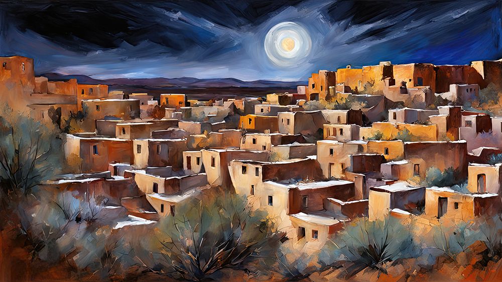 Moonlit Desert Town art print by Ronald Bolokofsky for $57.95 CAD