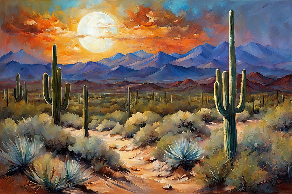 Moonlit Desert View art print by Ronald Bolokofsky for $57.95 CAD