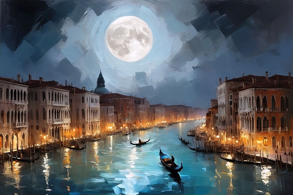 Moonlit Gondola art print by Ronald Bolokofsky for $57.95 CAD