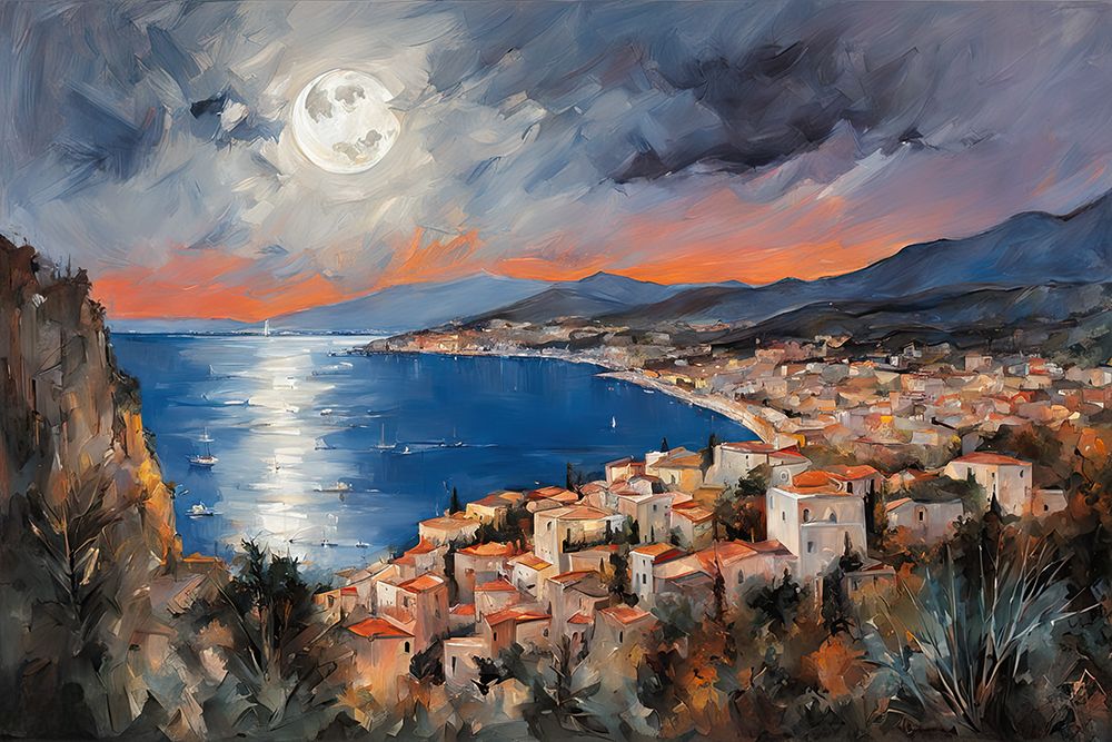 Moonlit Harbor art print by Ronald Bolokofsky for $57.95 CAD