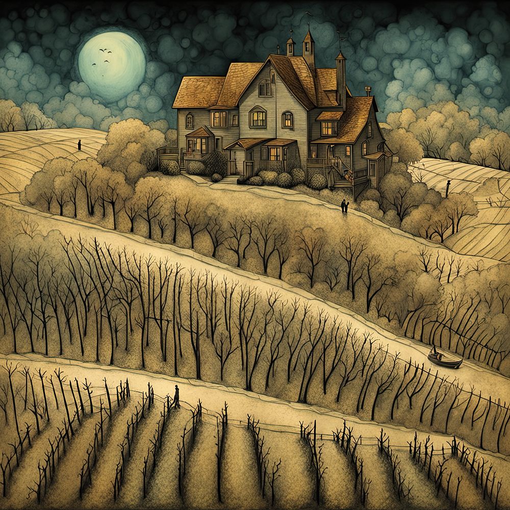 Moonlit Mansion art print by Ronald Bolokofsky for $57.95 CAD