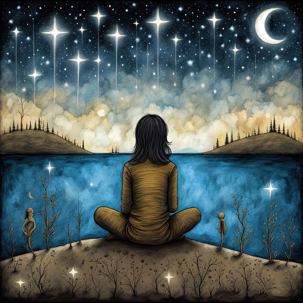 Moonlit Meditation art print by Ronald Bolokofsky for $57.95 CAD