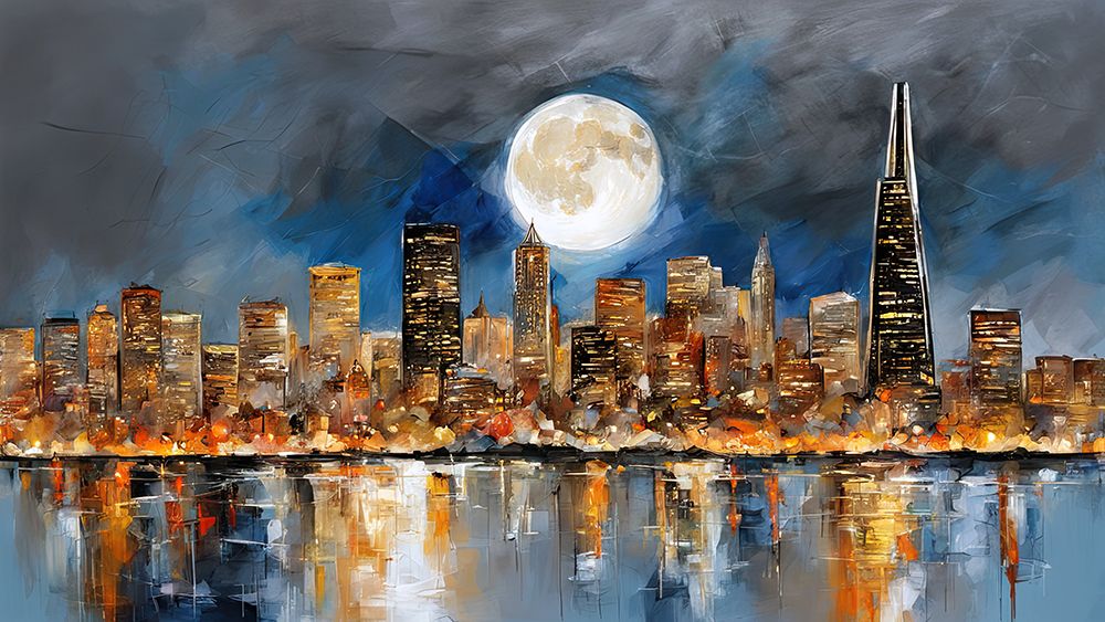Moonlit Metropolis art print by Ronald Bolokofsky for $57.95 CAD