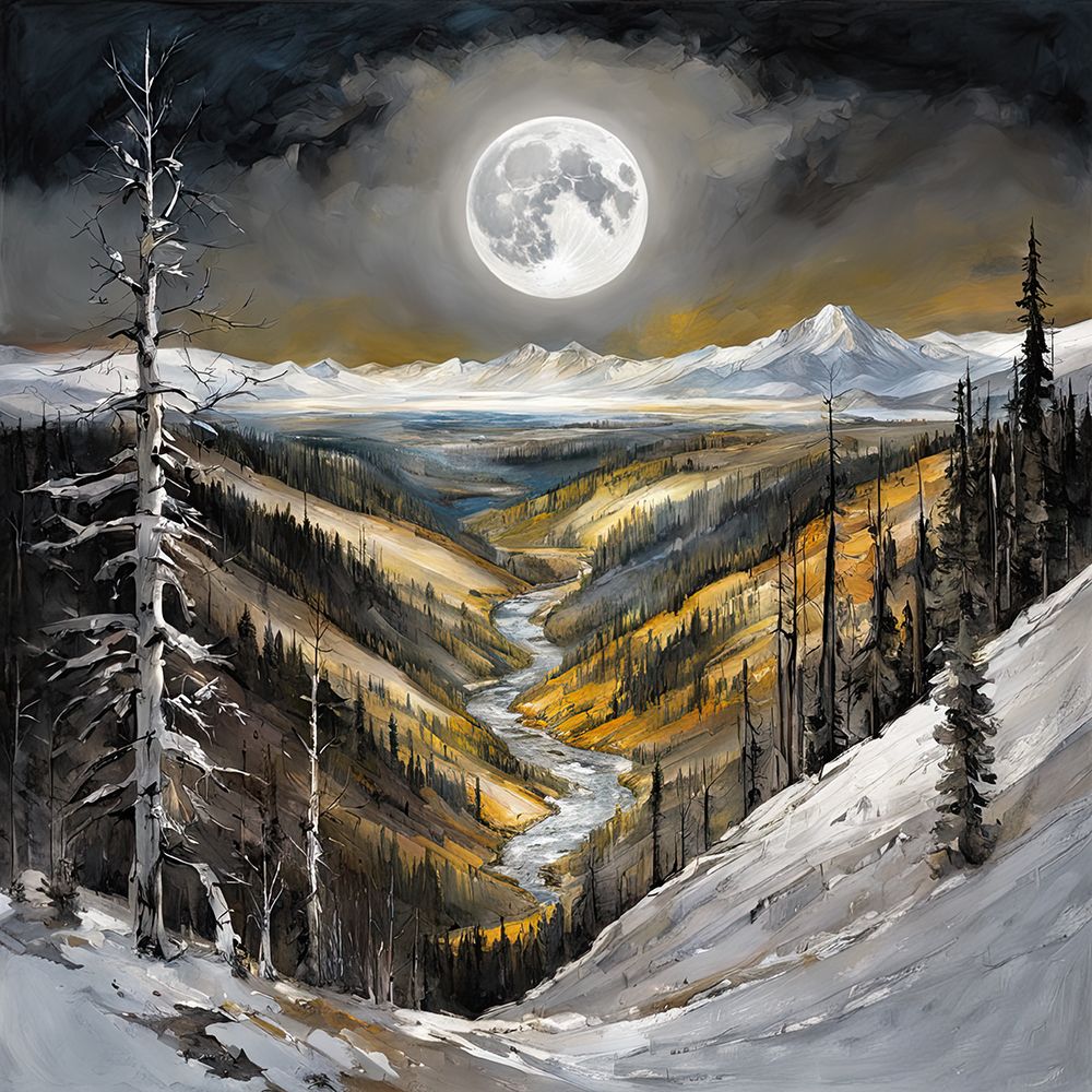 Moonlit Mountain Pass art print by Ronald Bolokofsky for $57.95 CAD