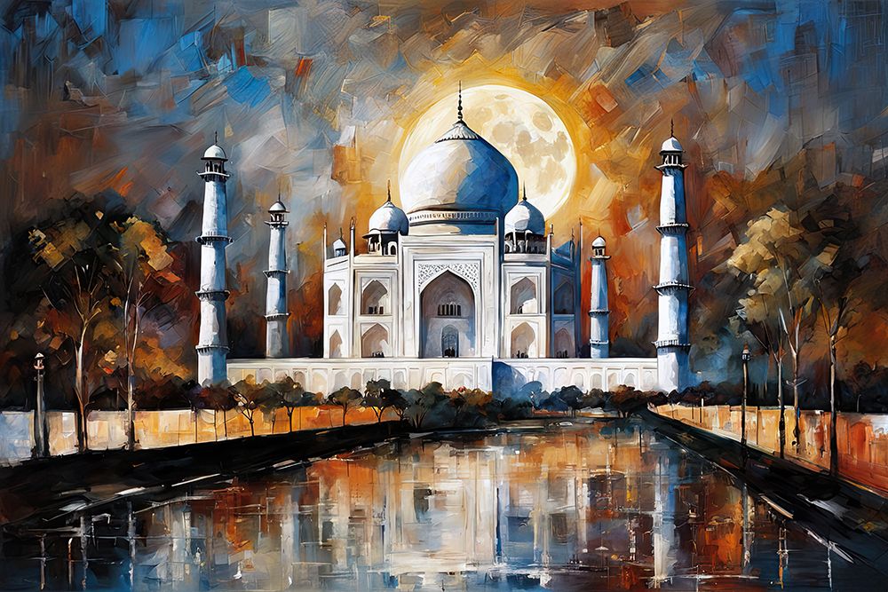 Moonlit Taj Mahal art print by Ronald Bolokofsky for $57.95 CAD