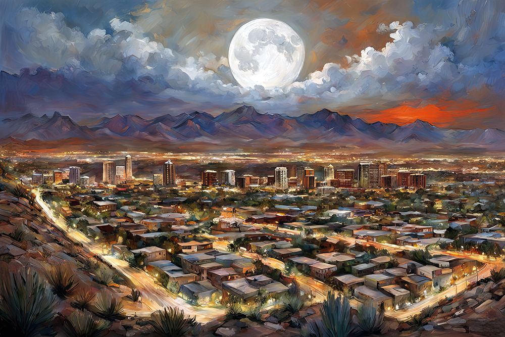 Moonlit Urban Dreamscape art print by Ronald Bolokofsky for $57.95 CAD