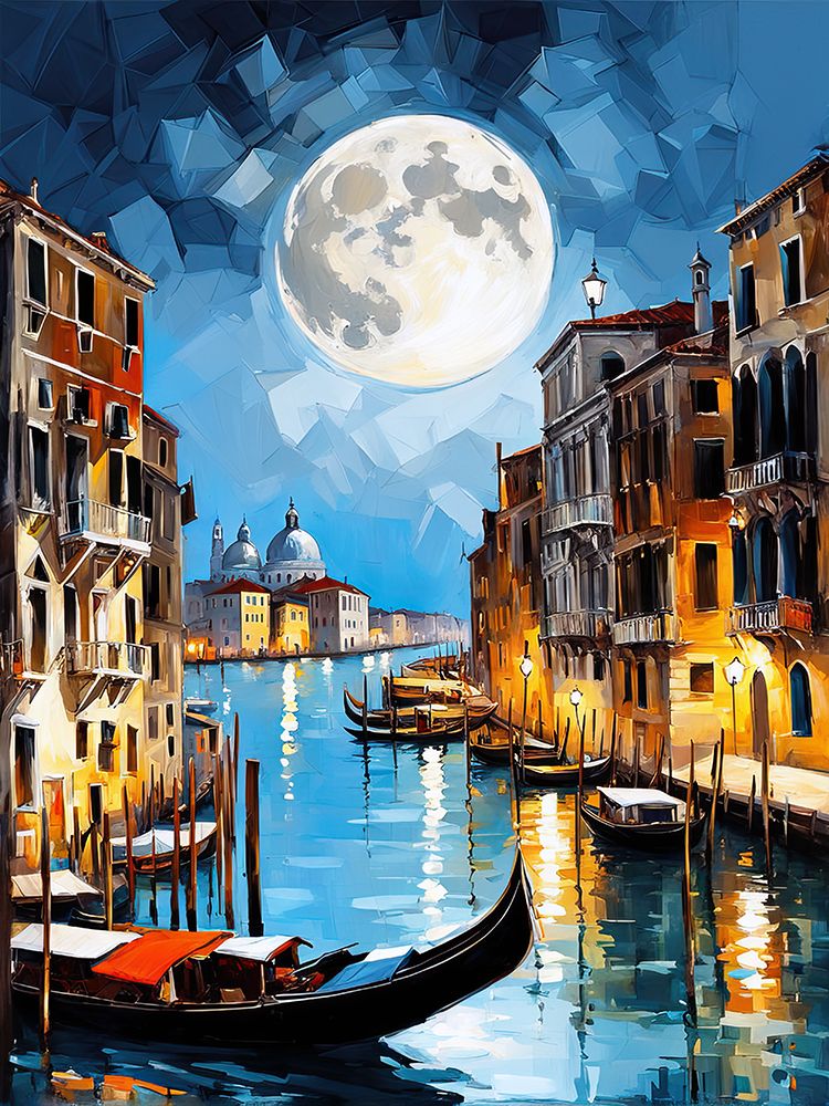 Moonlit Venice art print by Ronald Bolokofsky for $57.95 CAD