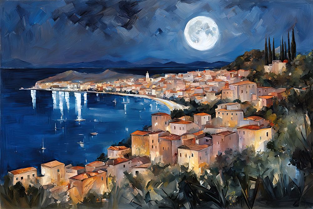 Moonlit Village art print by Ronald Bolokofsky for $57.95 CAD