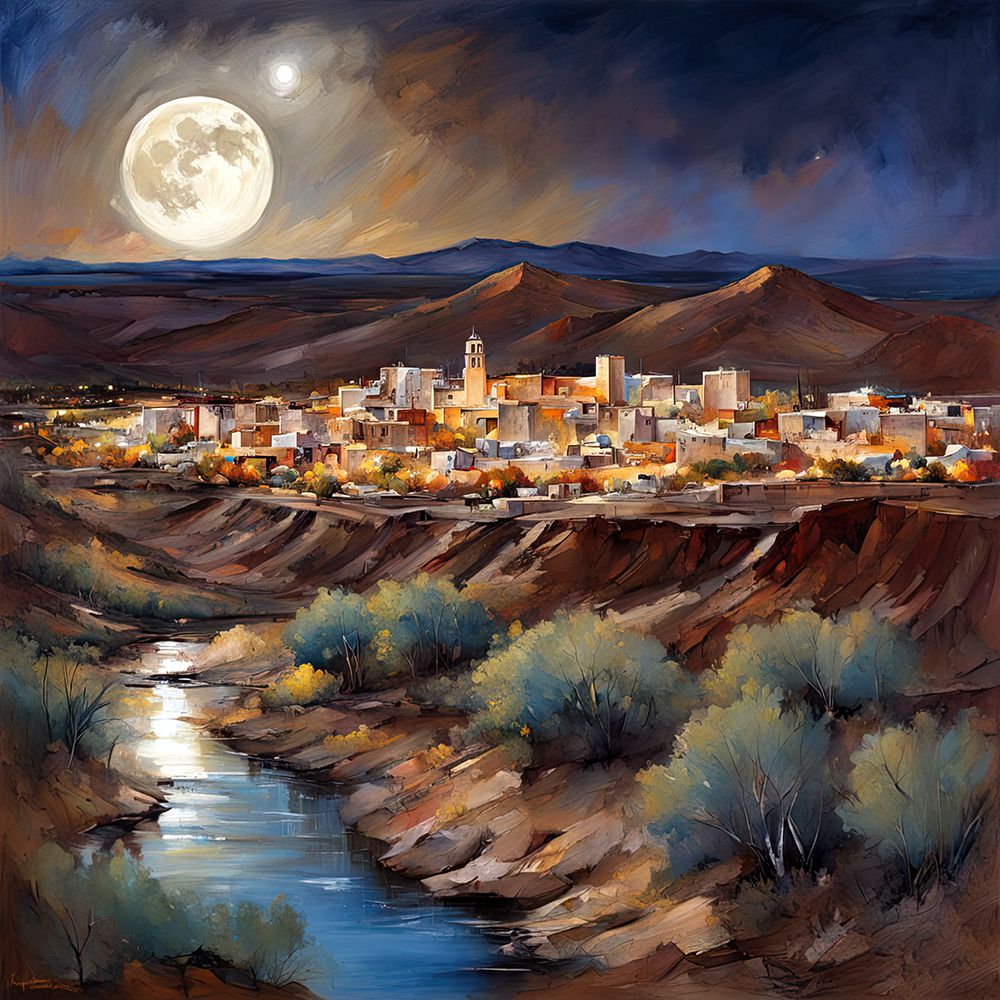 Nighttime Oasis art print by Ronald Bolokofsky for $57.95 CAD