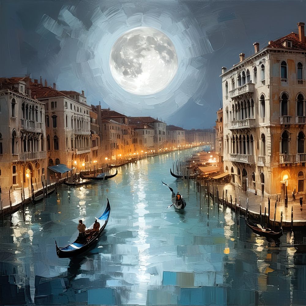 Nighttime Venice art print by Ronald Bolokofsky for $57.95 CAD