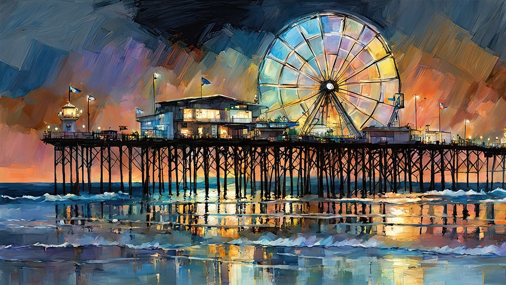 Ocean Ferris Wheel art print by Ronald Bolokofsky for $57.95 CAD