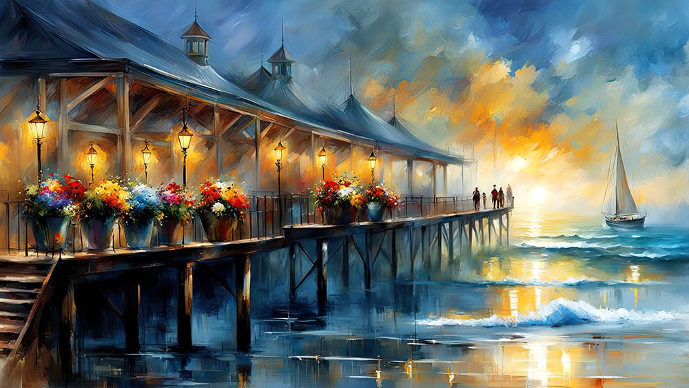 Pier Of Flowers art print by Ronald Bolokofsky for $57.95 CAD