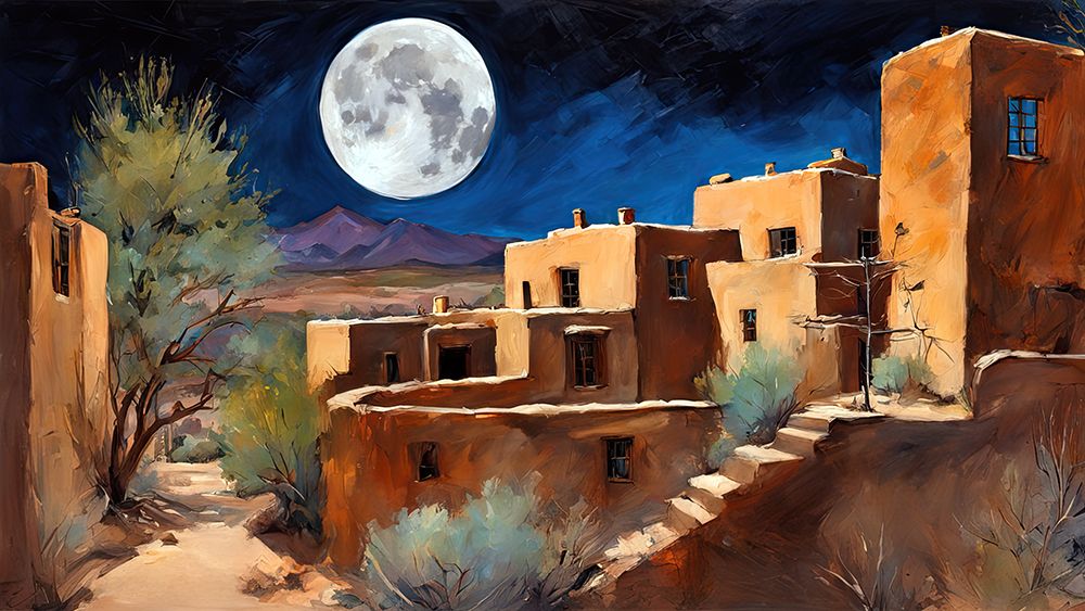 Pueblo Nightfall art print by Ronald Bolokofsky for $57.95 CAD